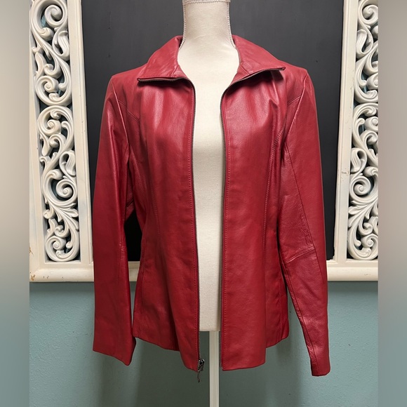 Wilsons Leather Jackets & Blazers - Wilson’s Leather Burgundy zip Leather Jacket